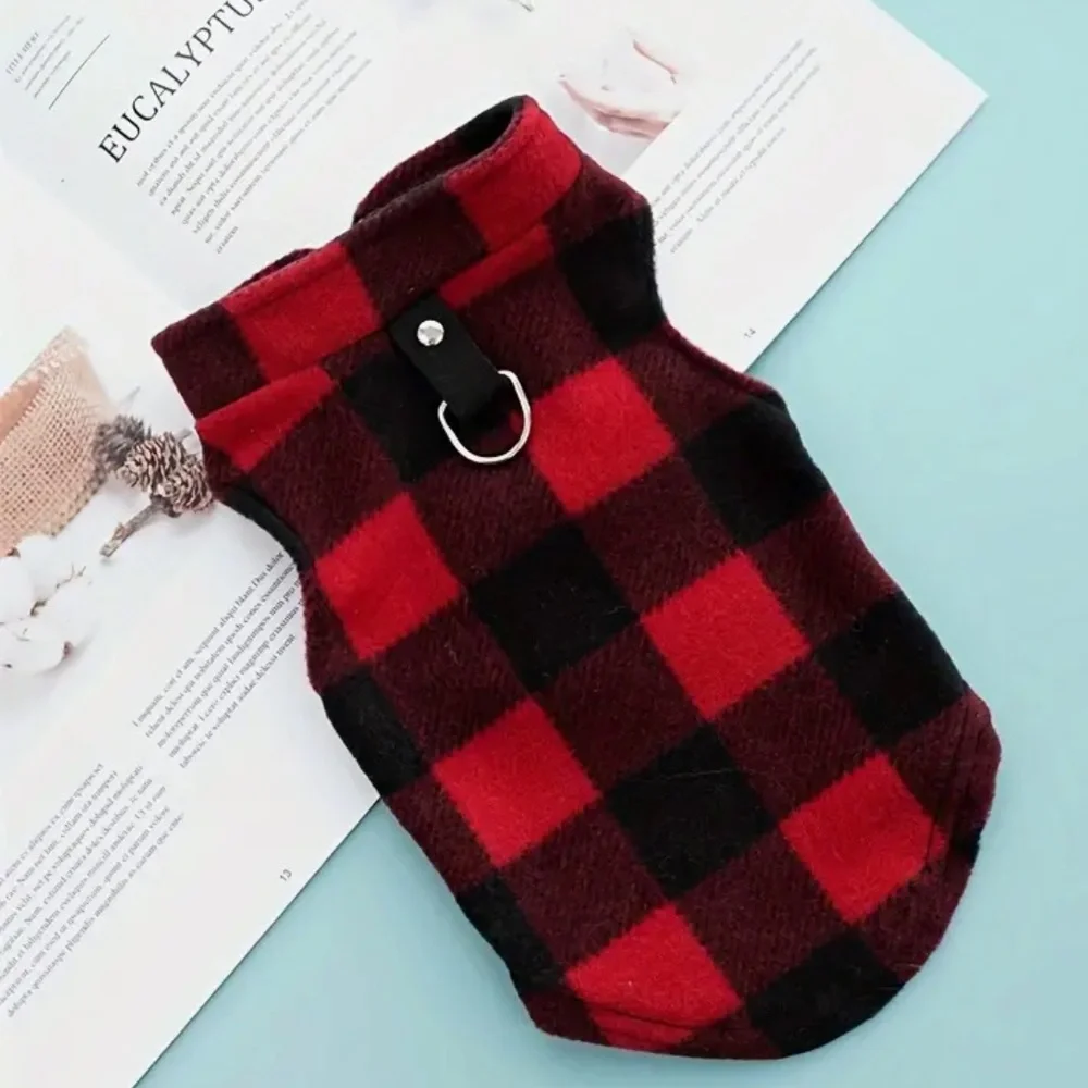 NWT✨ Pet Harness Plaid Flannel Jacket Cat Small Dog sz L *3/$15*